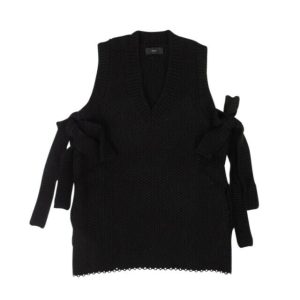 Alanui ärmelloser Strickpullover aus schwarzem Kaschmir
