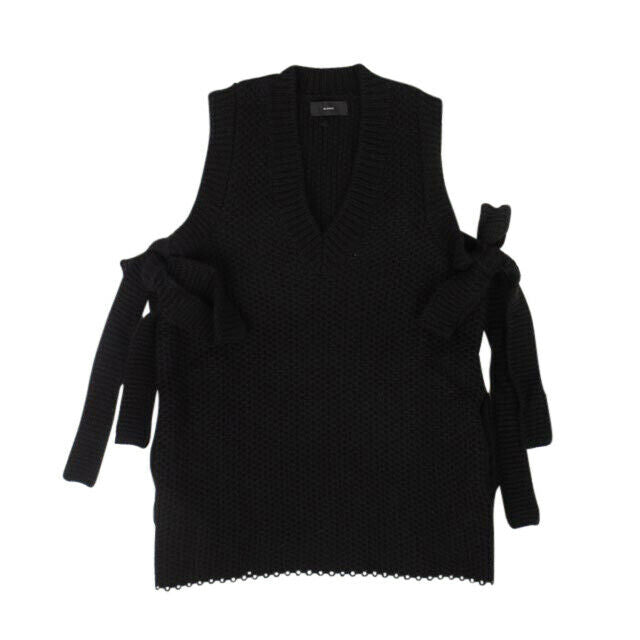Alanui ärmelloser Strickpullover aus schwarzem Kaschmir