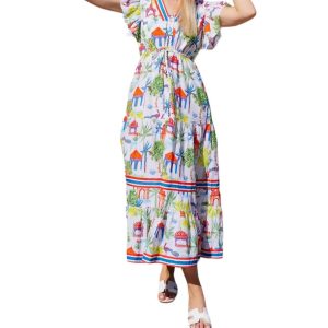 Amalfi Maxikleid – Peacock