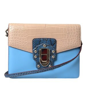 Dolce & Gabbana LUCIA blaue Damen-Umhängetasche aus exotischem Leder, gebraucht – 7732458651708