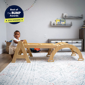 Avenlur Maple Montessori-Kletterset aus nachhaltigem Holz für Kleinkinder – klein, Dreieck mit Leiter, Rutsche und Wippe