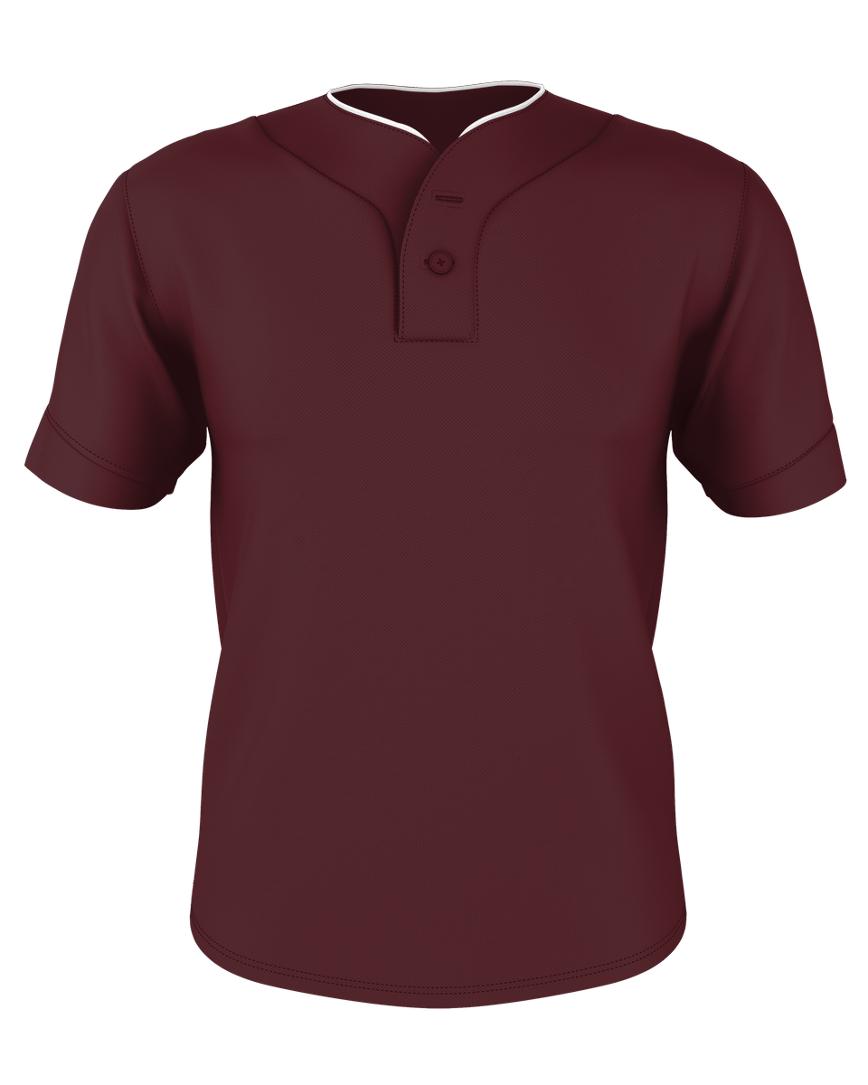 Alleson Baseball Trikot – zwei Knöpfe, Paspeln, Erwachsene, Mesh