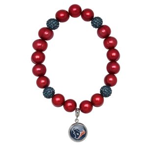 Houston Texans 7732501872700 Armband – Kristall, Stretch, Perlen, Rot