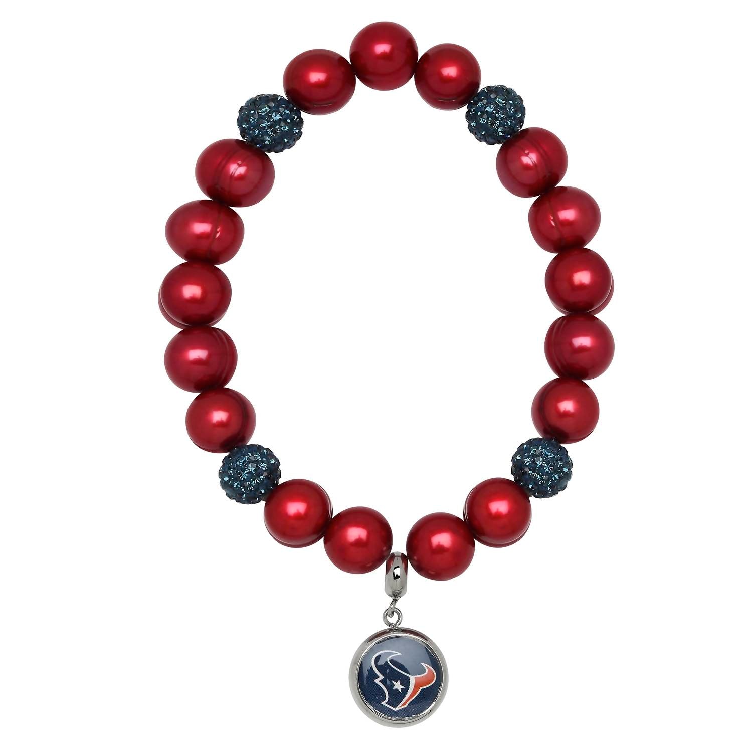 Houston Texans 7732501872700 Armband – Kristall, Stretch, Perlen, Rot