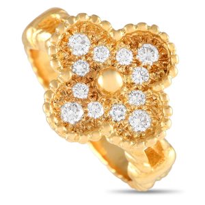 Van Cleef & Arpels Alhambra Diamantring aus 18 K Gelbgold, 0,48 ct – VC05-051524