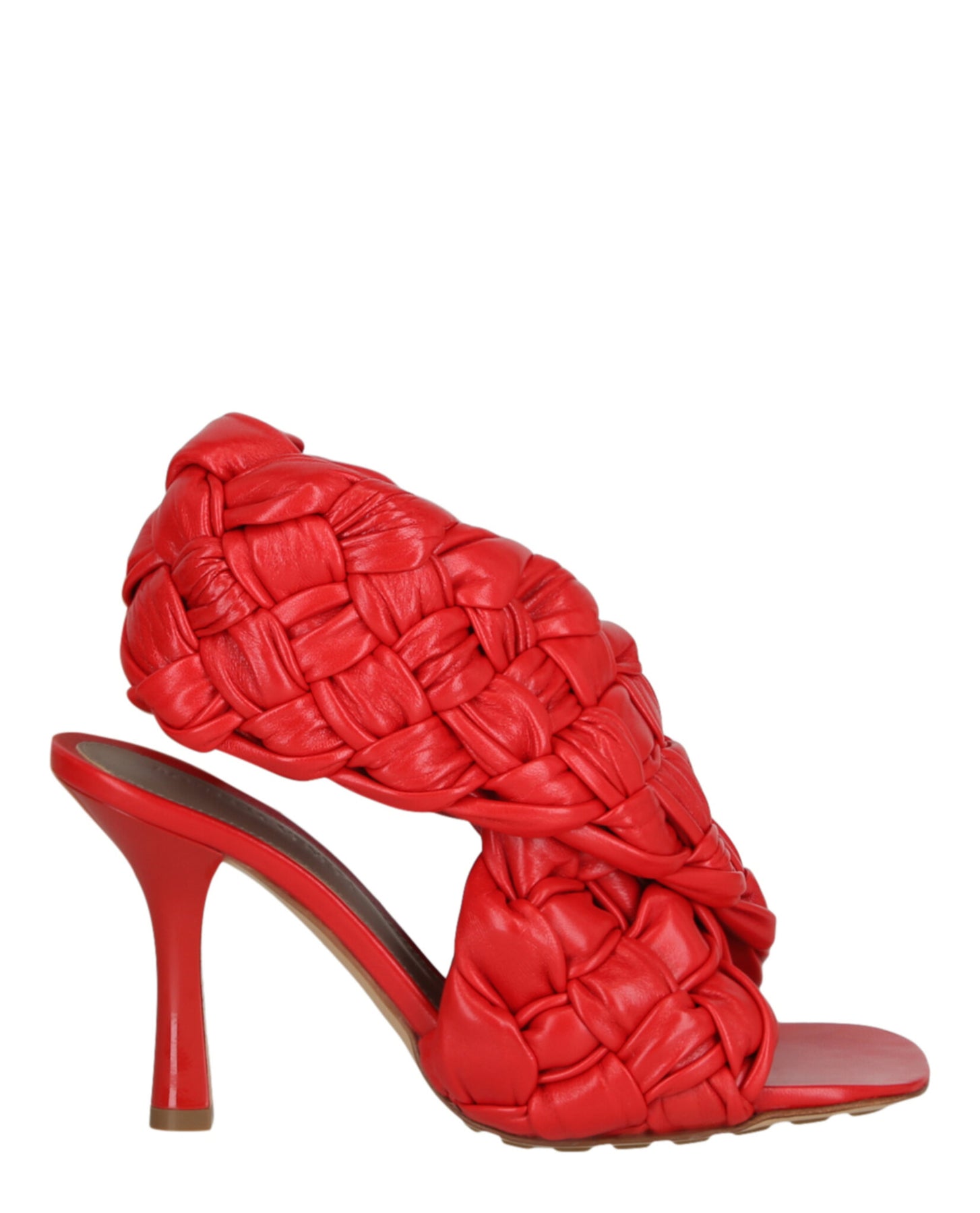 Geflochtene Sandalen mit Absatz und überkreuzten Riemen – 7748612259900