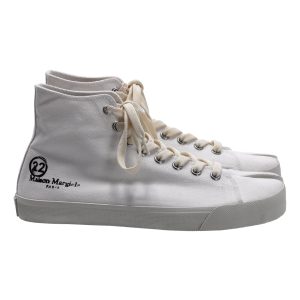 Maison Margiela Tabi Vandal hohe Sneaker aus weißem Canvas – 7748652466236