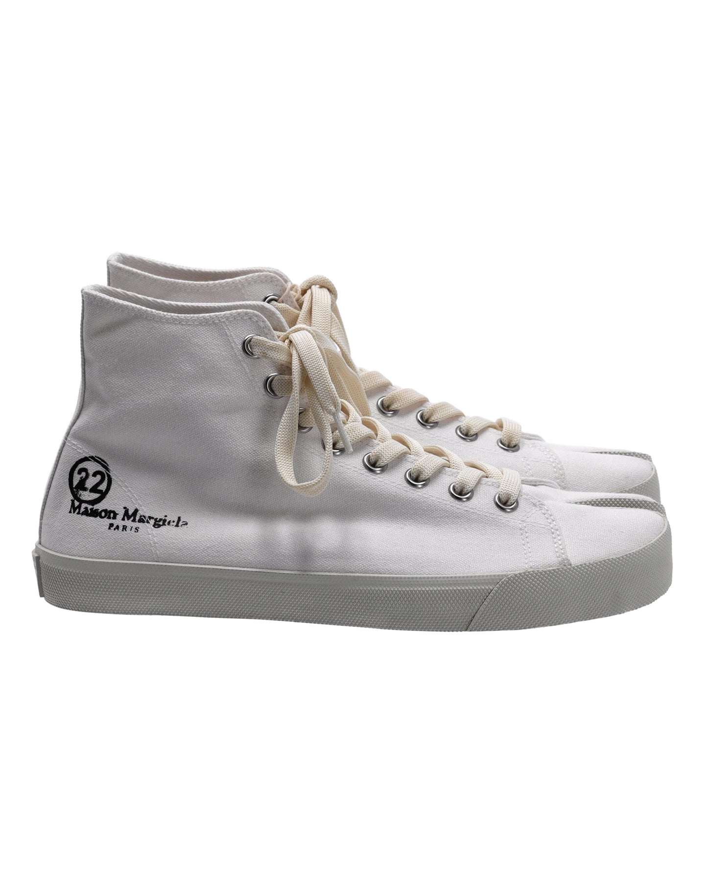 Maison Margiela Tabi Vandal hohe Sneaker aus weißem Canvas – 7748652466236