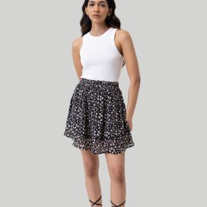 Hemdkleid mit Ballonärmeln – Schwarz – 7785001713724