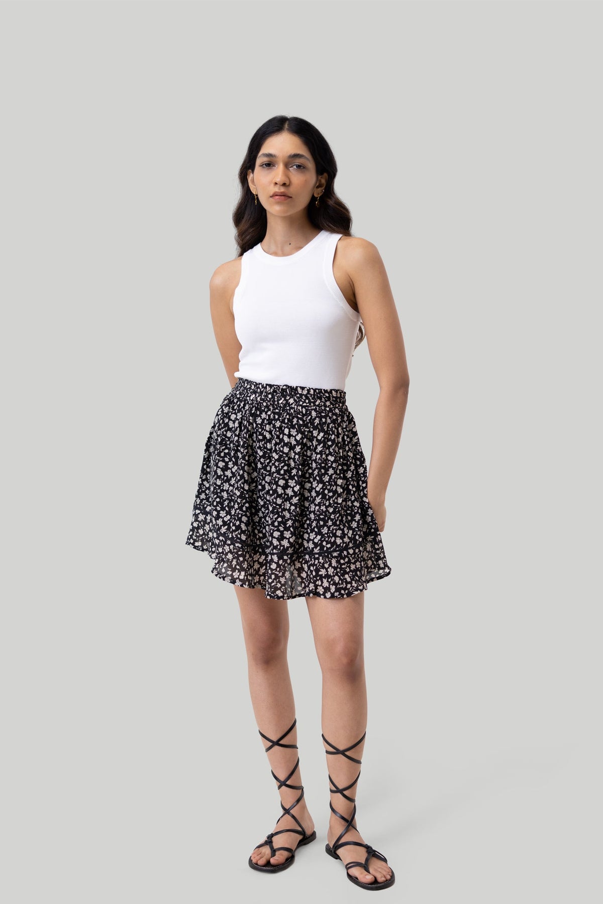 Hemdkleid mit Ballonärmeln – Schwarz – 7785001713724
