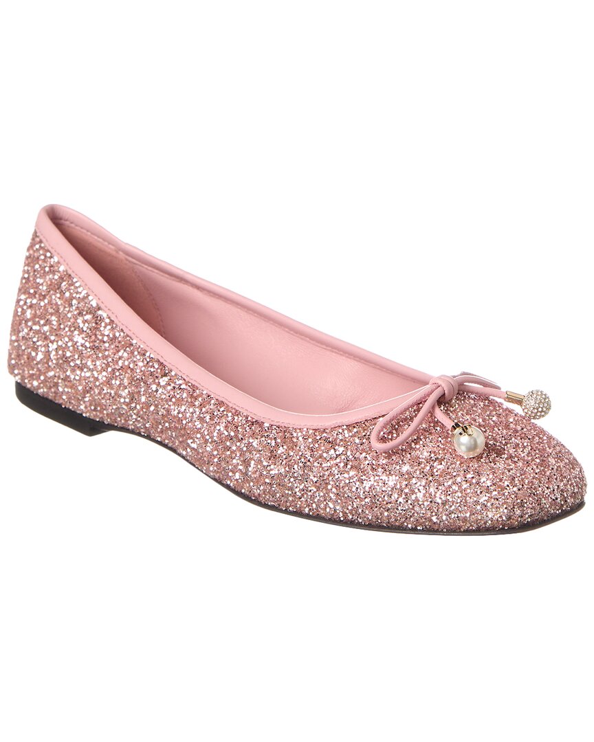 Jimmy Choo Elme 7733598552124 flacher Schuh – Glitzer