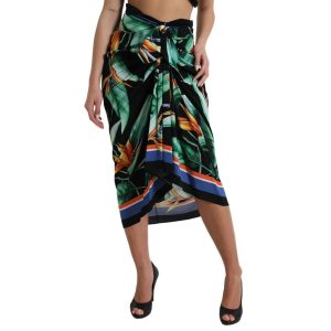 Dolce & Gabbana Strelitzia Damen-Wickel-Midirock mit hohem Bund, gebraucht – 7732462387260