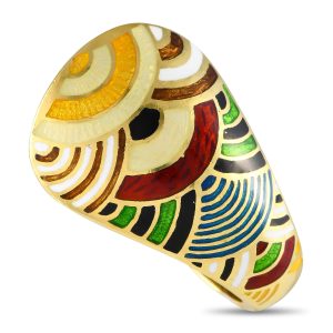 LB Exclusive Emaille-Ring aus 18 K Gelbgold – MF17-051424