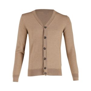 A.P.C Strickjacke mit Knopfleiste aus beiger Laine-Wolle