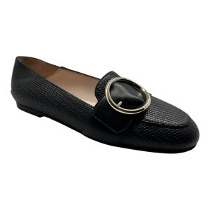 Bally Clariska 6301228 flache Schuhe – geprägt, Leder, Damen, Schwarz