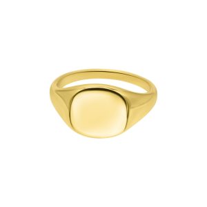 Face Ring – mit 14-karätiger Vergoldung, eckige Form, Siegelmotiv, für den kleinen Finger