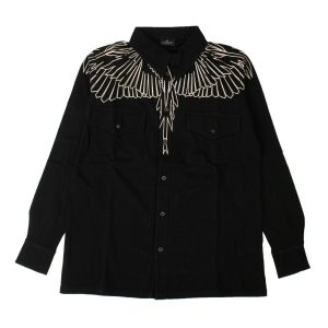 Wings Hemd – Knopfleiste, Herren, Schwarz