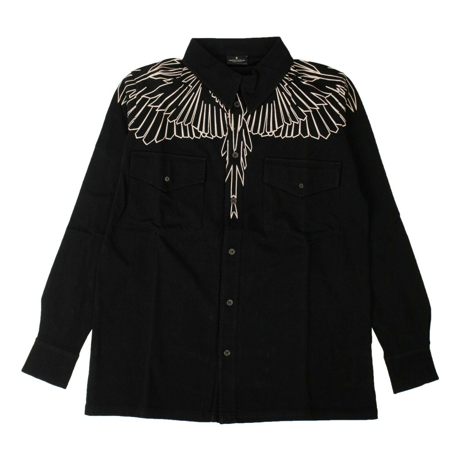 Wings Hemd – Knopfleiste, Herren, Schwarz
