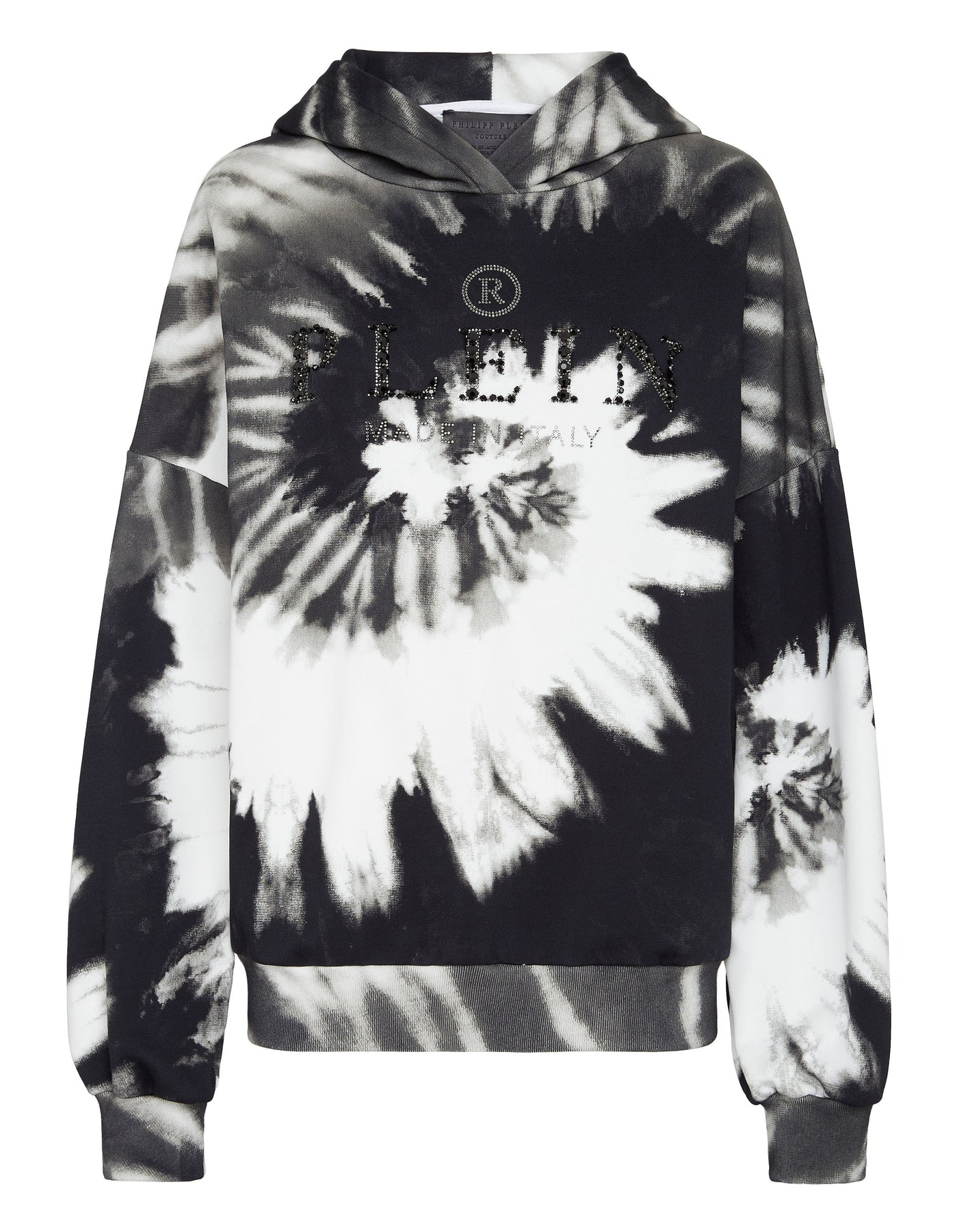 Kapuzen-Sweatshirt mit Batikmuster