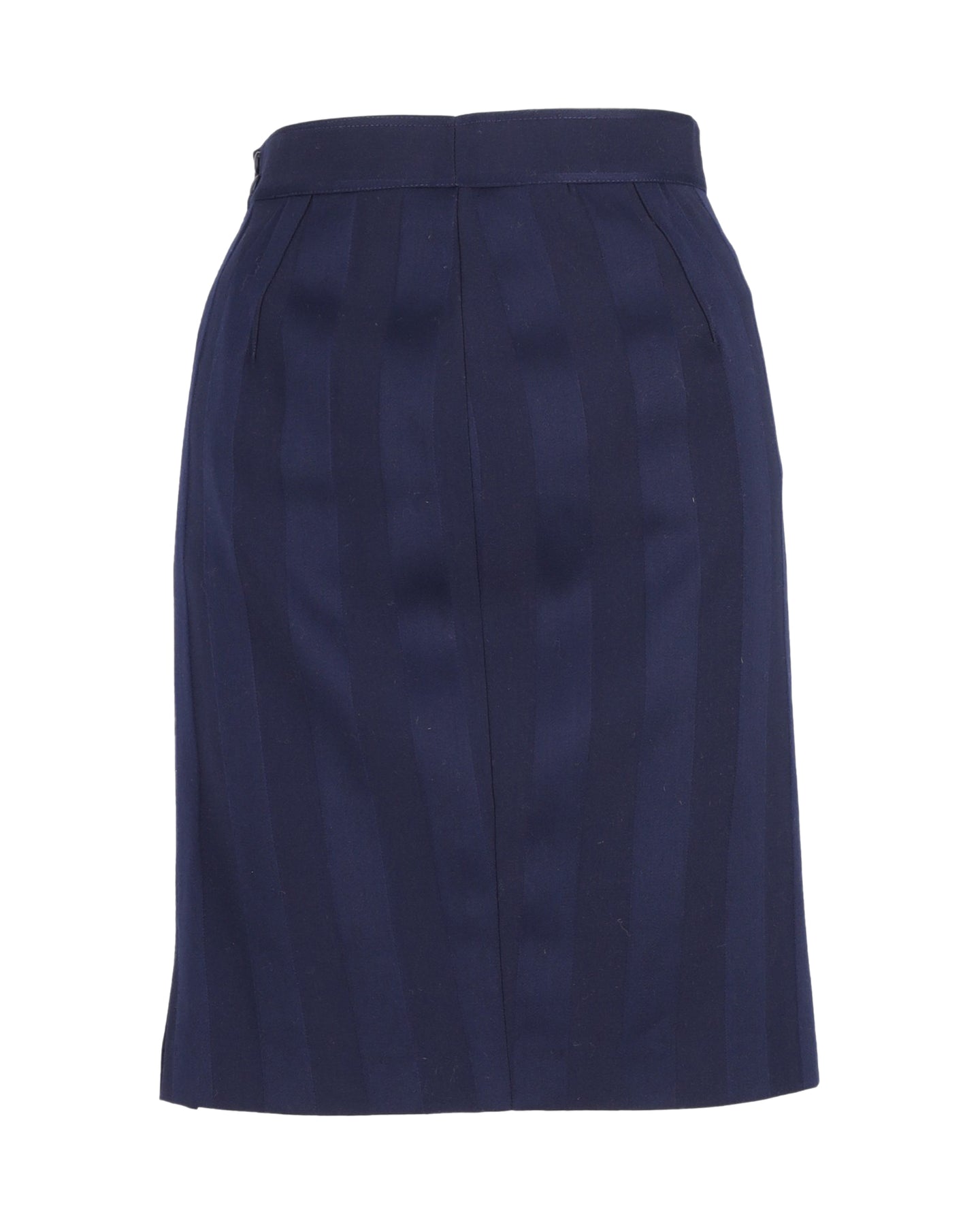 Thierry Mugler gestreifter Rock aus blauer Wolle