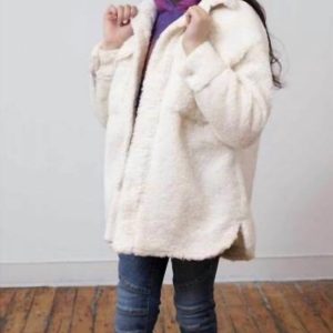 Fleecejacke für Mädchen – Elfenbein