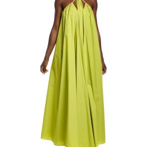 Oscar de la Renta Neckholder-Maxikleid im Trapezschnitt