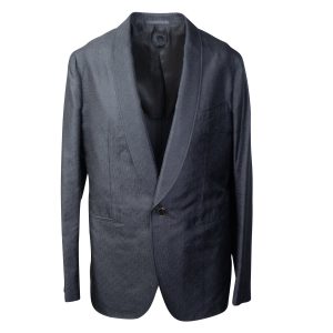 Schwarzer einreihiger Seidenblazer