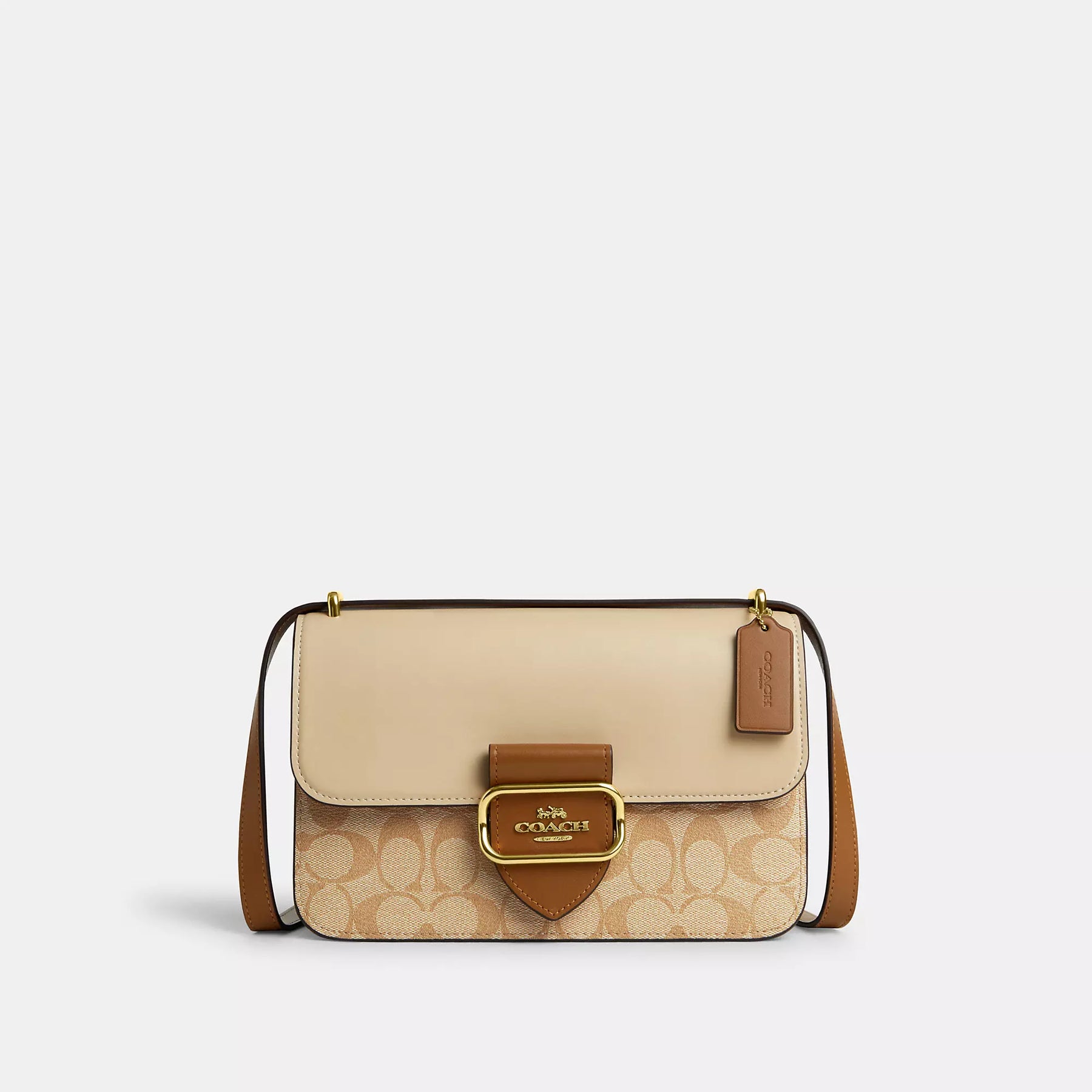 Coach Outlet Large Morgan Square Umhängetasche aus Blocked Signature Canvas