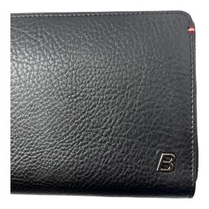 Bally Balen 6218473 Travel Calf Geldbörse – Leder, genarbt, Schwarz