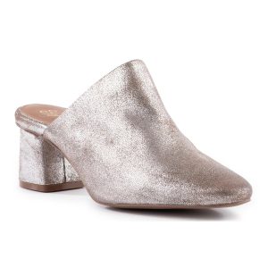 Muse Mules – Metallic-Optik, Veloursleder