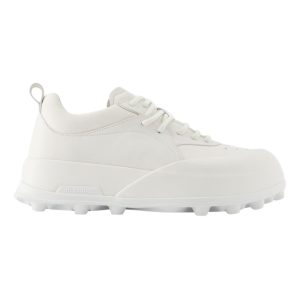 Jil Sander Leder-Sneaker – Porzellanweiß – 7748651548732