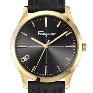 Ferragamo Damen-Quarzuhr in Schwarz, 35 mm