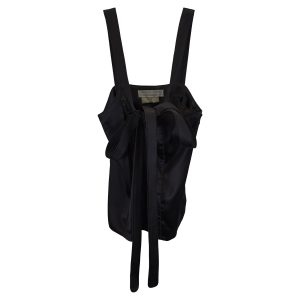 Proenza Schouler Oberteil aus schwarzer Seide mit Bindeband vorne – 7733731655740