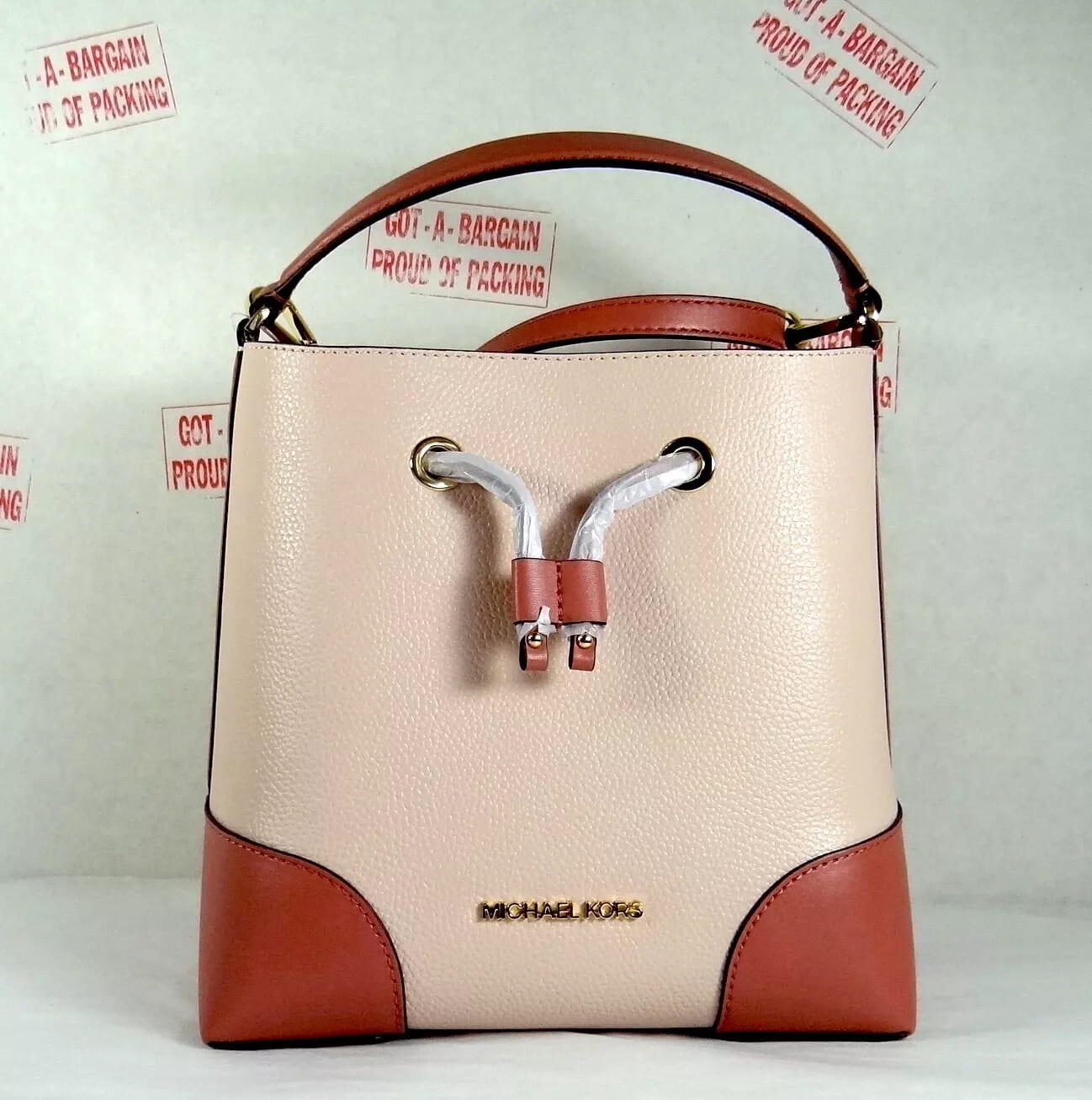 Michael Kors Mercer Damen-Beutel-Umhängetasche mit Tunnelzug