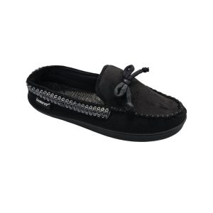 Seth 7733592883260 Mokassin – Mikrovelours, Herren, Schwarz