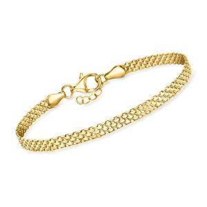RS Pure by Ross-Simons italienisches Bismark-Gliederarmband aus 18-karätigem Gold-Vermeil – 7748583129148