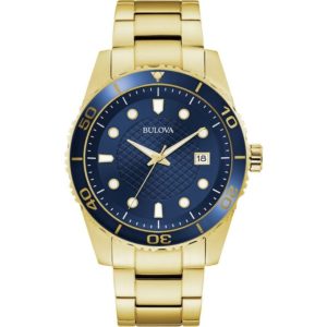 Bulova Herren-Quarzuhr in Blau, 44 mm