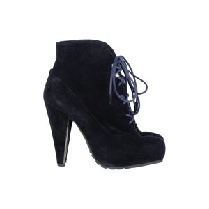 Proenza Schouler Schnürstiefel aus marineblauem Veloursleder