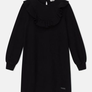 Carol Kleid – Rüschen, Schwarz, Strick, Kinder