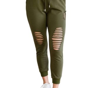 Kick Back Jogginghose mit Used-Effekt in Olivgrün – 7732449148988