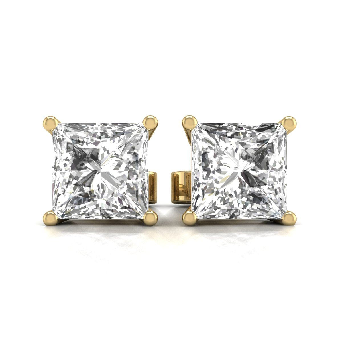 Diana M Lab 14KT YG 1ct TW LGD Princess Ohrring