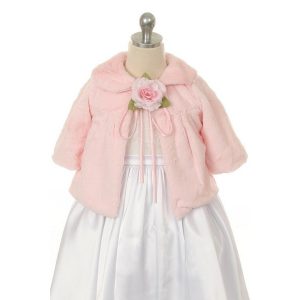 Kids Dream rosa Mädchen-Kunstfell-Kurzmantel für besondere Anlässe, Größe 4