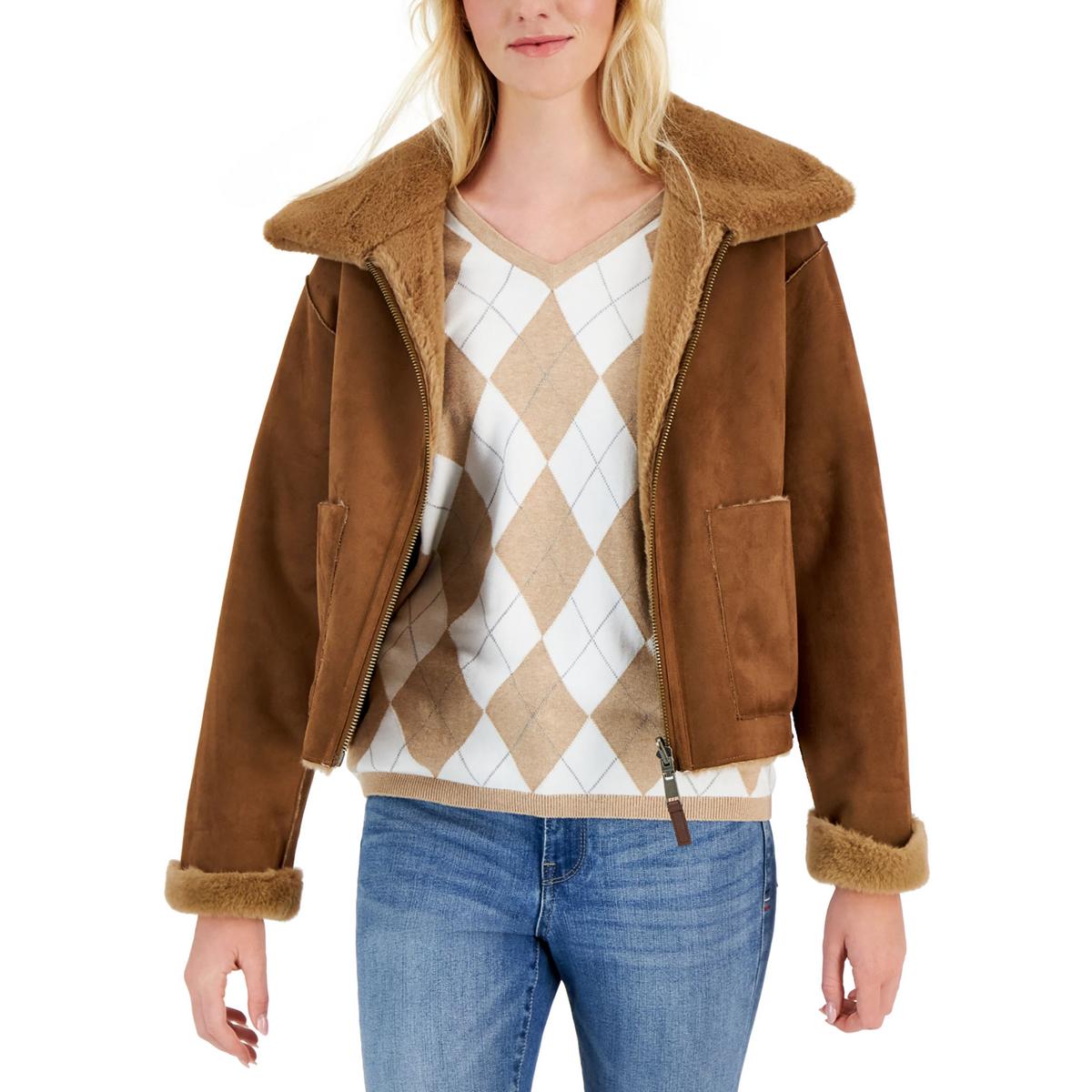 Wendbare Bikerjacke aus Velourslederimitat