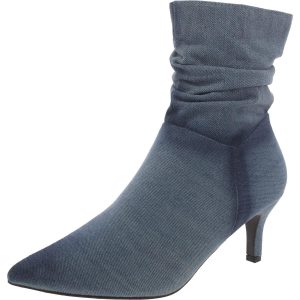 Morgan Denim halbhohe Stiefel – spitze Zehenpartie