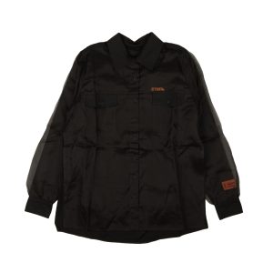 Bluse – zweilagig, Knopfleiste, Schwarz